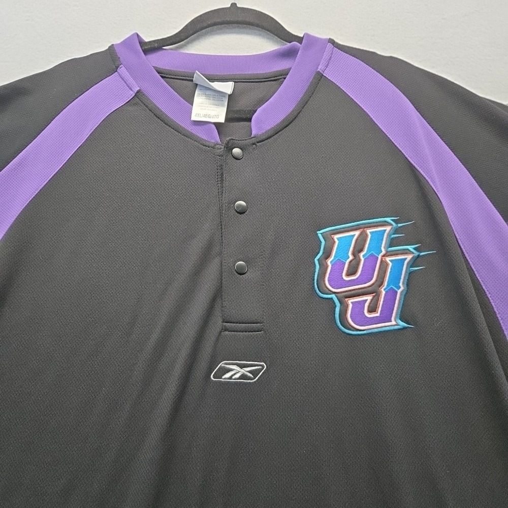 UTAH JAZZ 3 BUTTON  RETRO NBA‎ REEBOK  4 XL SHOOTING SHIRT PURPLE